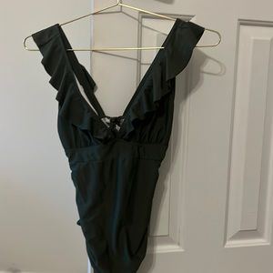 Cupeshe Olive Green One Piece Swimsuit - Size Small